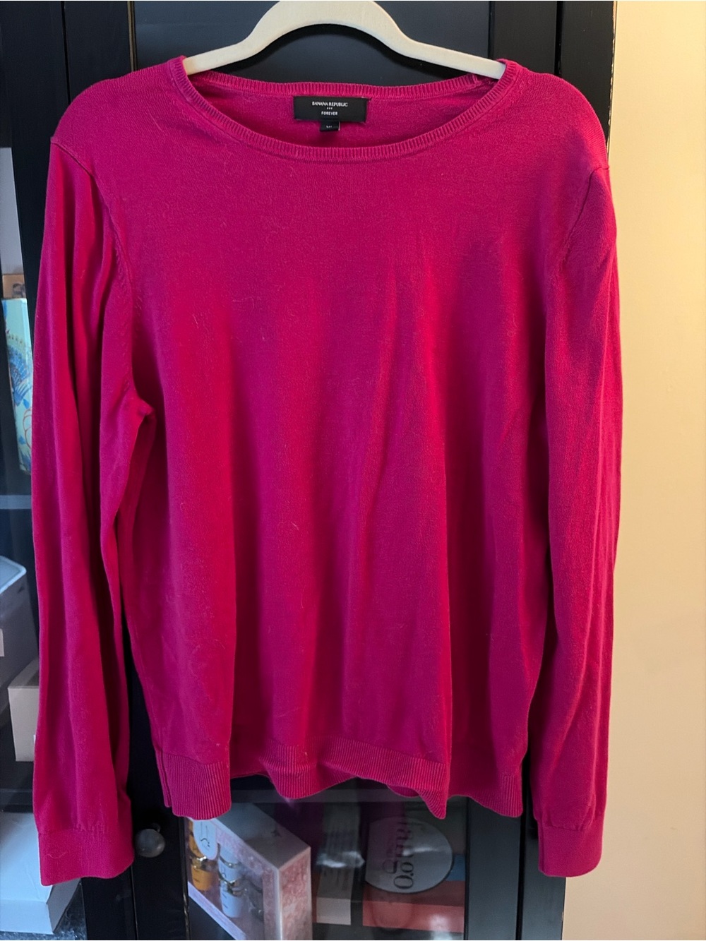 Banana Republic Fuchsia Lightweight Crewneck Sweater
